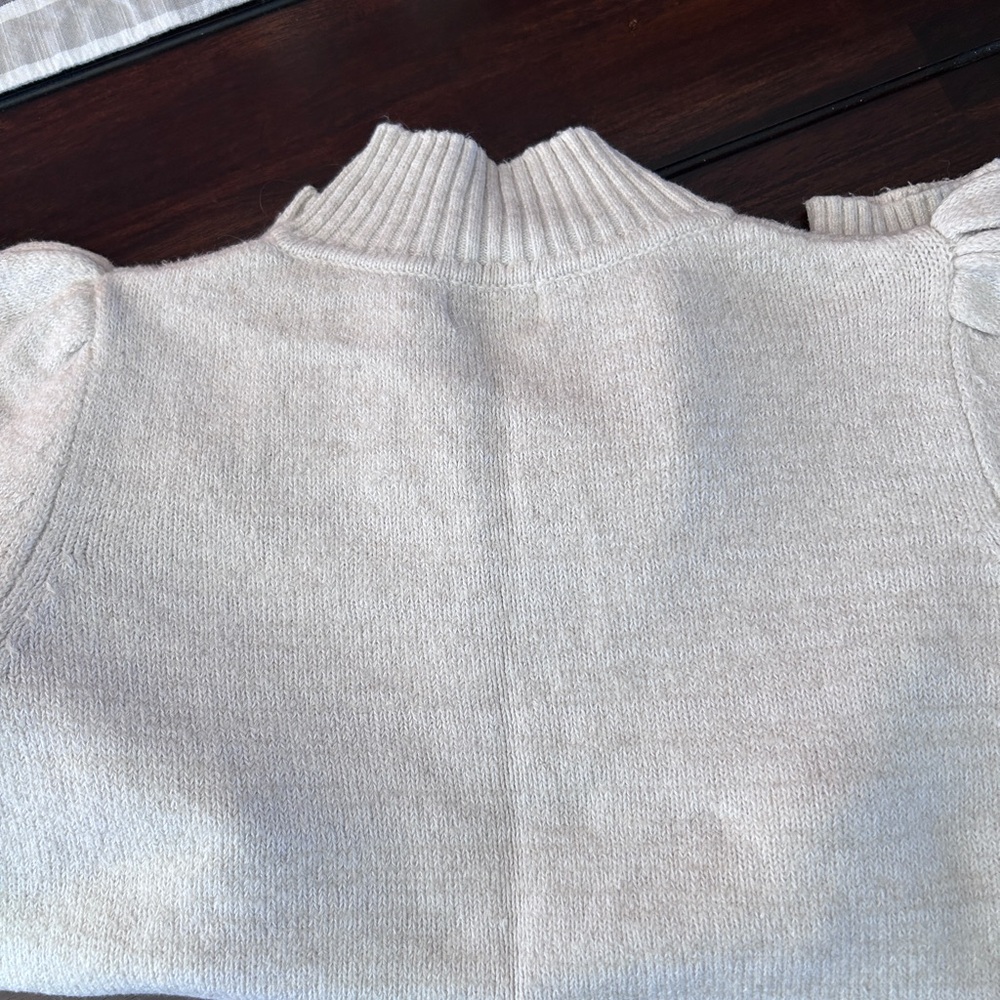 Cream Colored Half-Zip Sweater - Picture 7 of 7